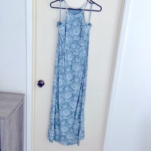 Loft Outlet teal floral maxi dress size M